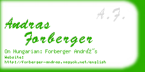 andras forberger business card